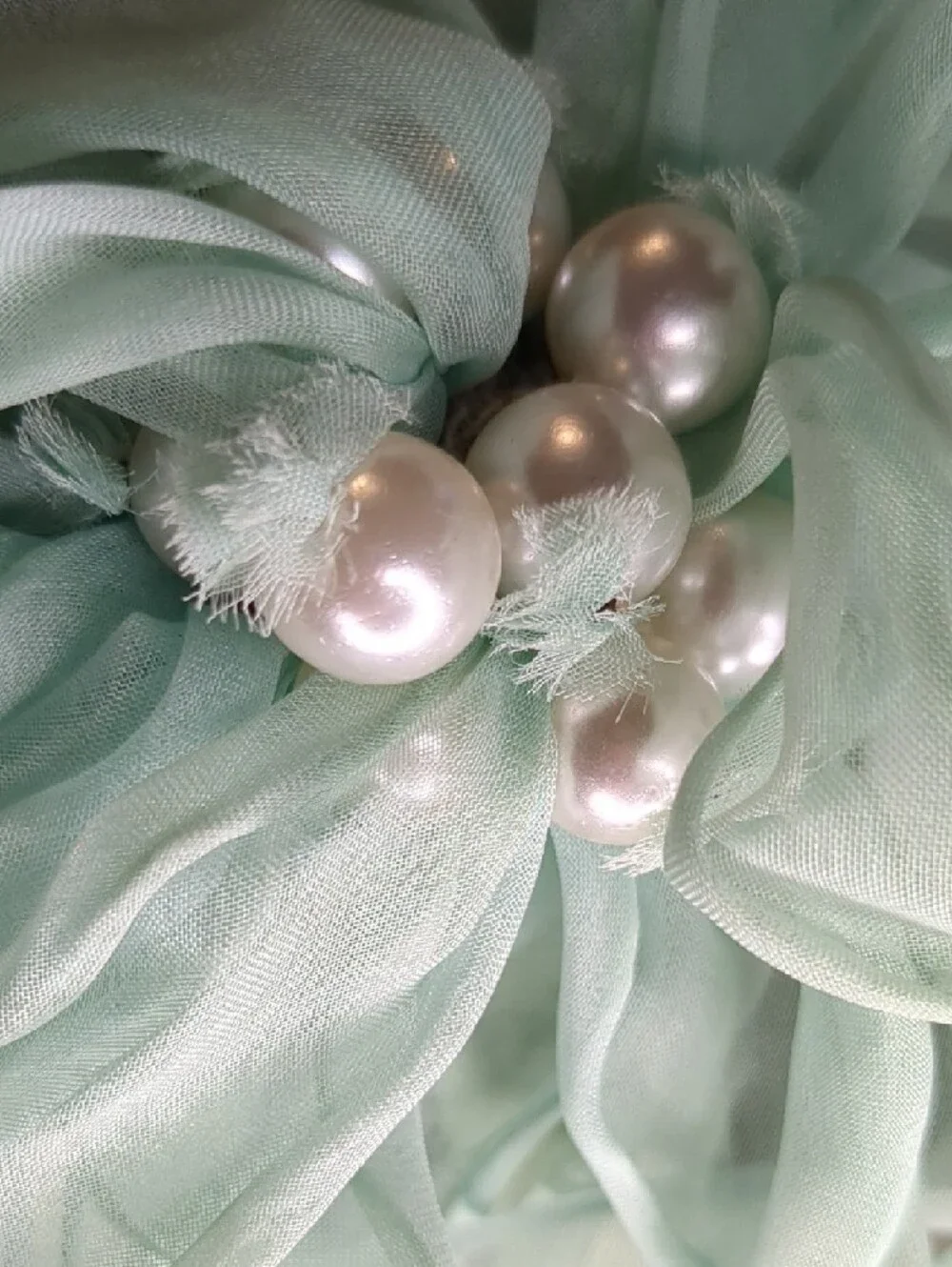 Vintage 40s To 50s Peg Wolfington Fascinator Hat Mint Blue Sheer Chiffon